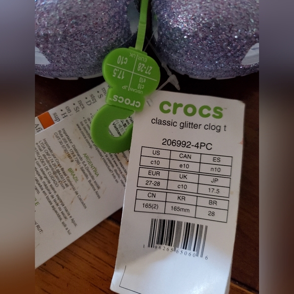 Classic Glitter Crocs Little Girls Size C10 NEW - Picture 4 of 5